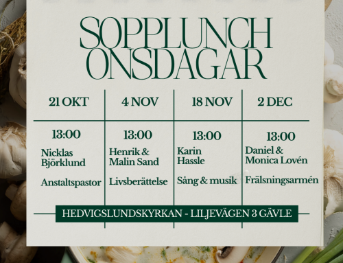 Sopplunch varje onsdag, talare vissa gånger